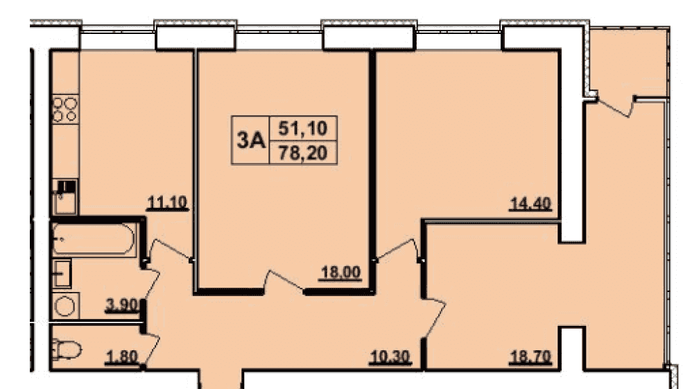 Фото: «Панорама» ЖК - 3-комнатная