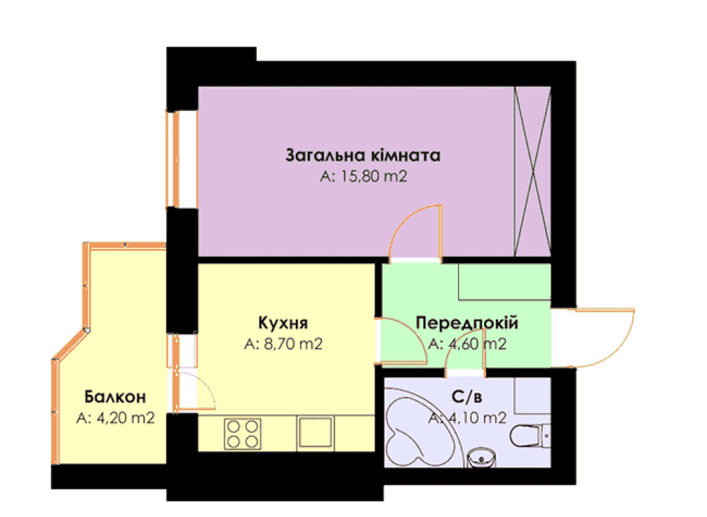 Фото: ЖК "Сучасний" у Святопетрівському - 1-кімнатна