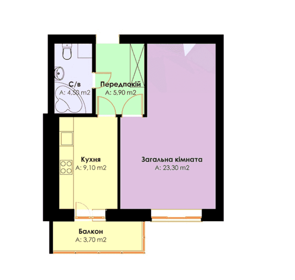 Фото: ЖК "Сучасний" у Святопетрівському - 1-кімнатна