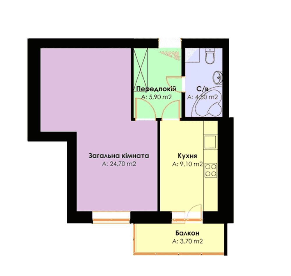 Фото: ЖК "Сучасний" у Святопетрівському - 1-кімнатна