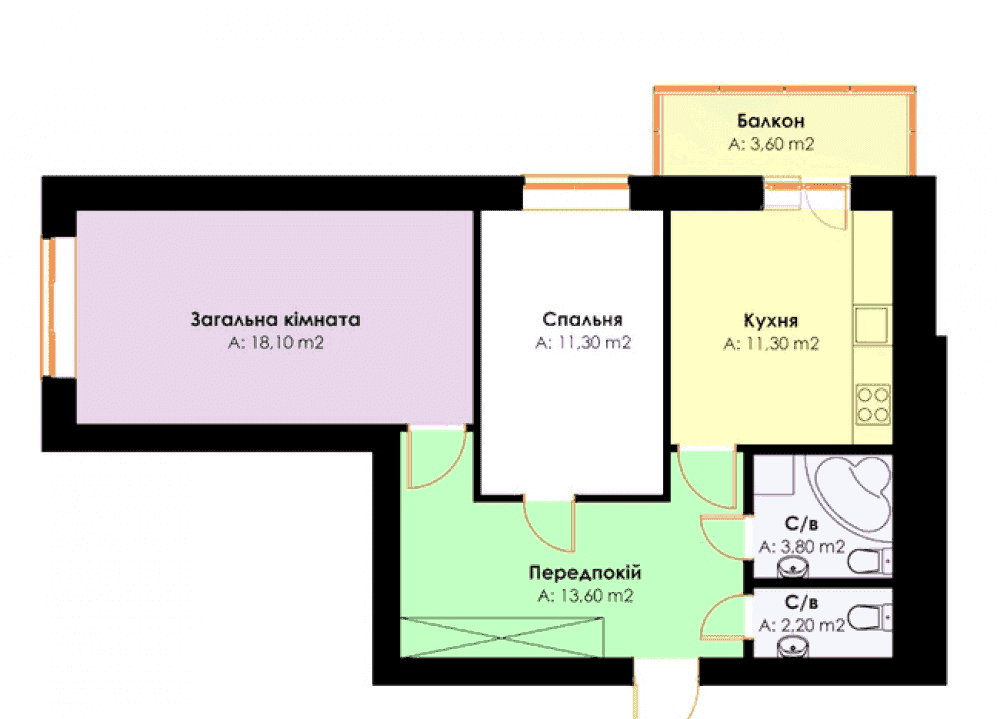 Фото: ЖК "Сучасний" у Святопетрівському - 2-кімнатна