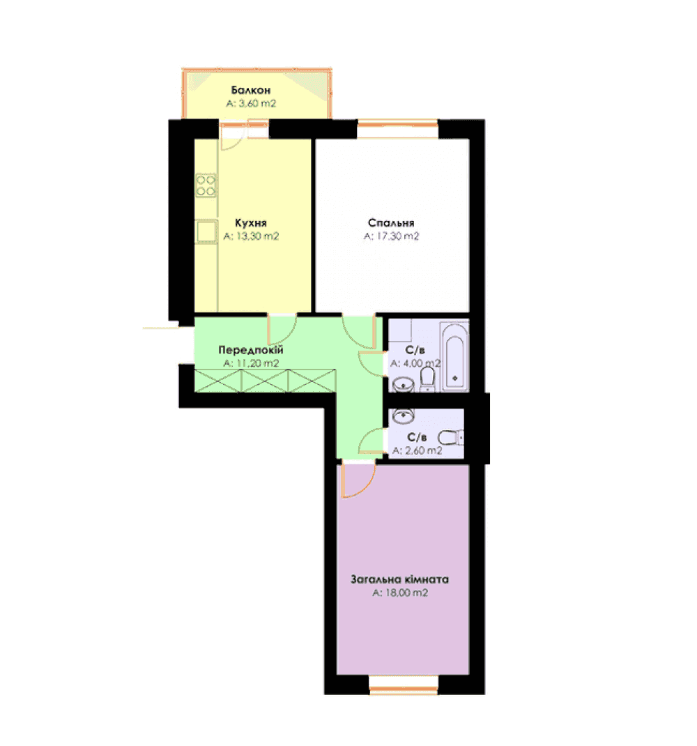 Фото: ЖК "Сучасний" у Святопетрівському - 2-кімнатна