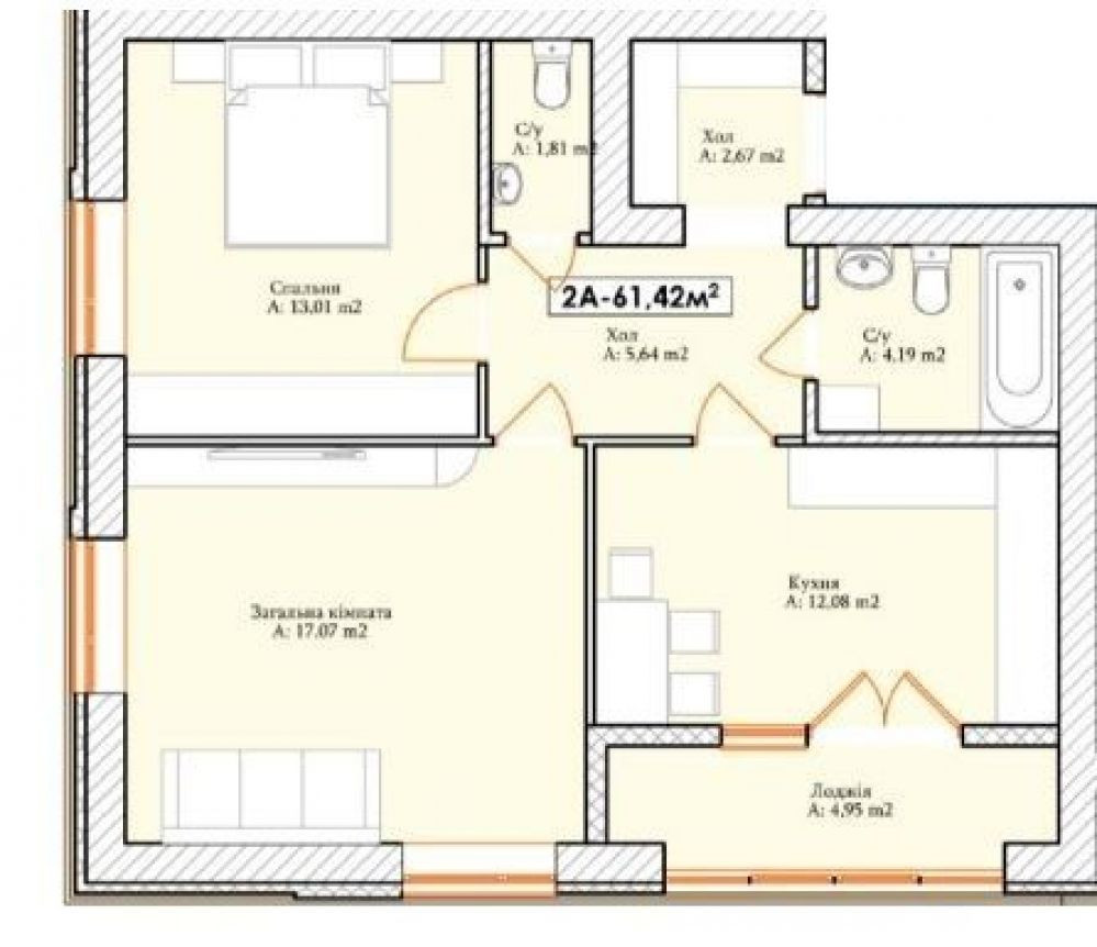 Фото: «Брайтон Резиденс» ЖК - 2-кімнатна