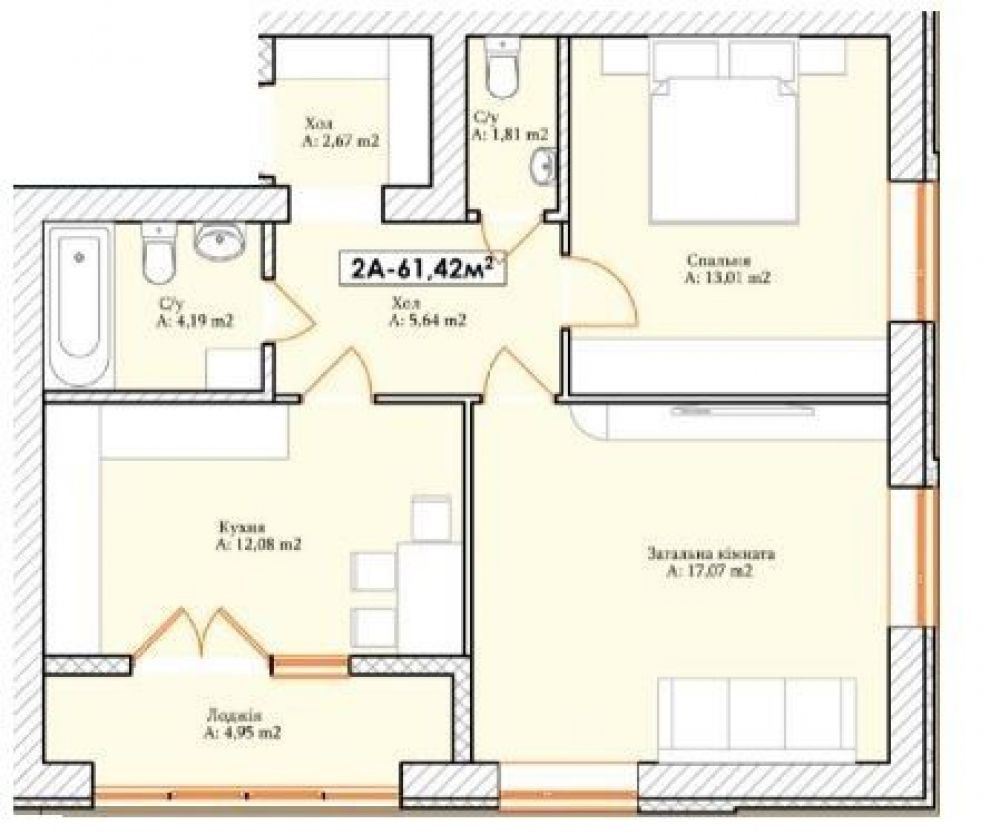 Фото: «Brighton Residence» ЖК - 2-комнатная