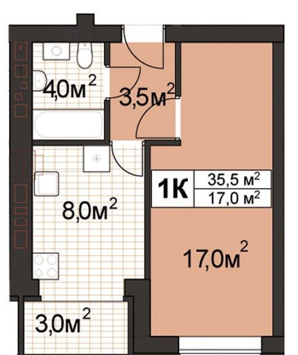 Фото: «Прованс-2» ЖК - 1-комнатная
