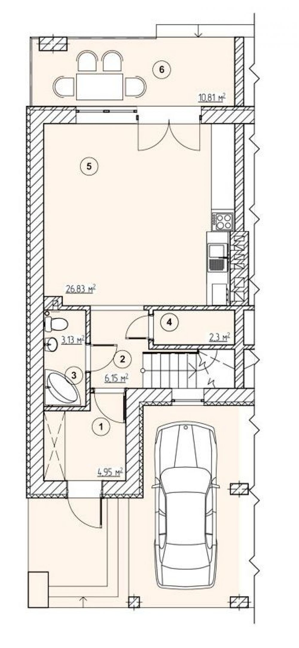 Фото: 1 этаж, гараж