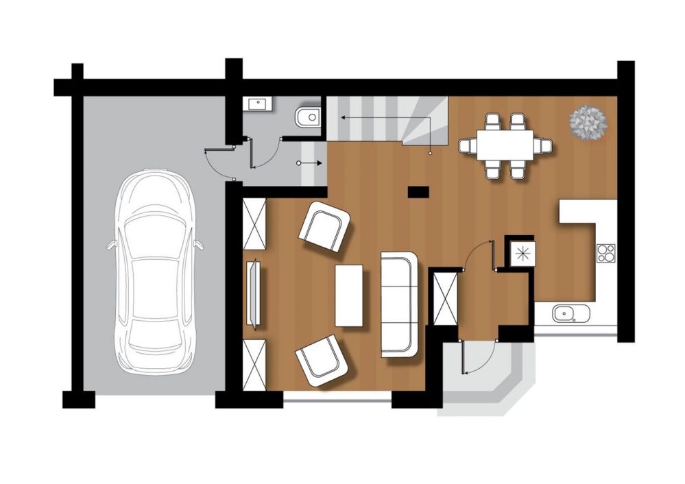 Фото: 1 этаж, гараж