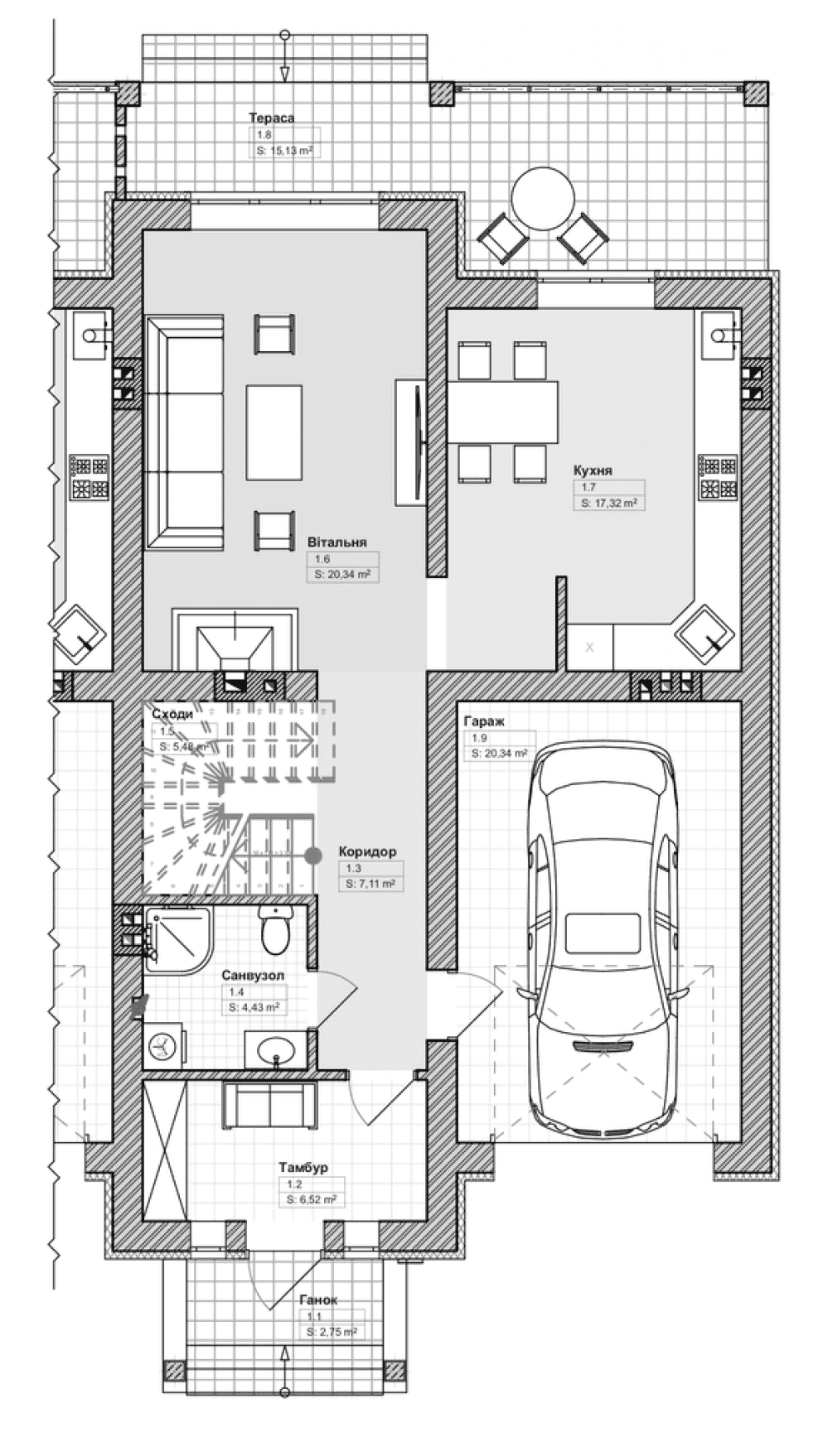 Фото: 1 этаж, гараж