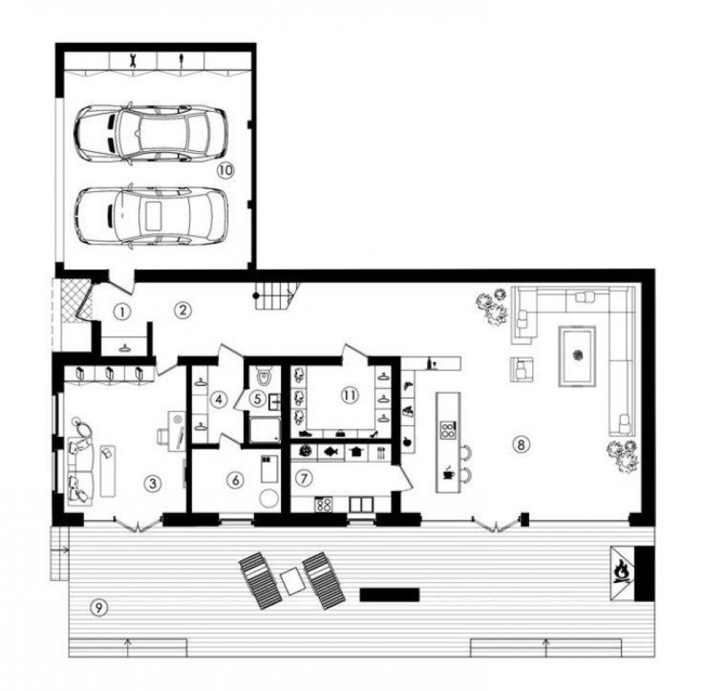 Фото: 1 этаж, гараж