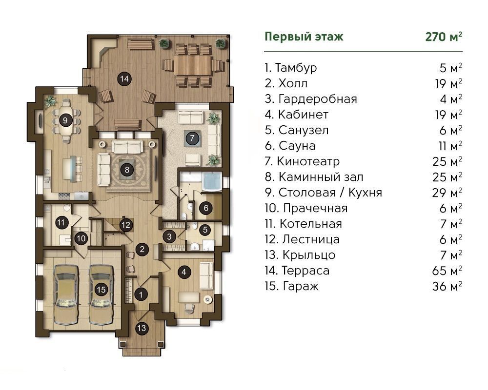 Фото: 1 этаж, гараж