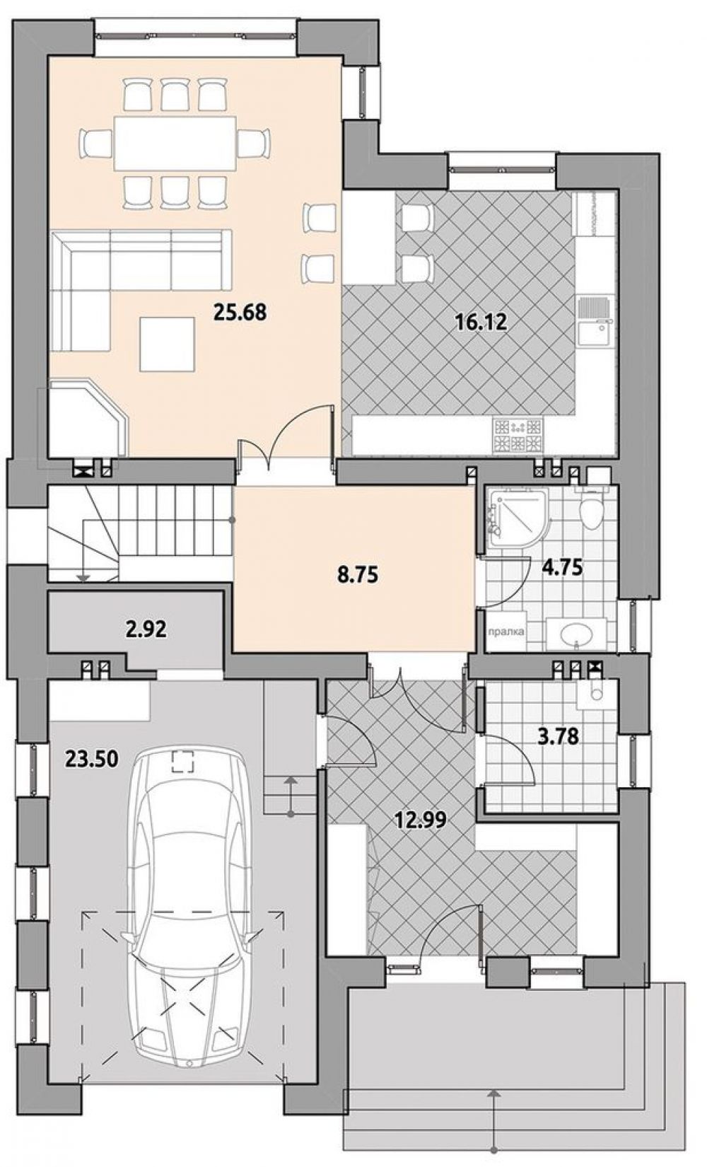 Фото: 1 этаж, гараж