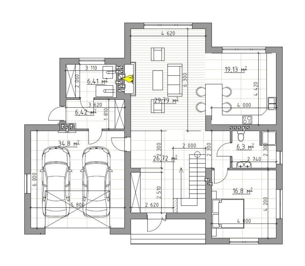 Фото: 1 этаж, гараж