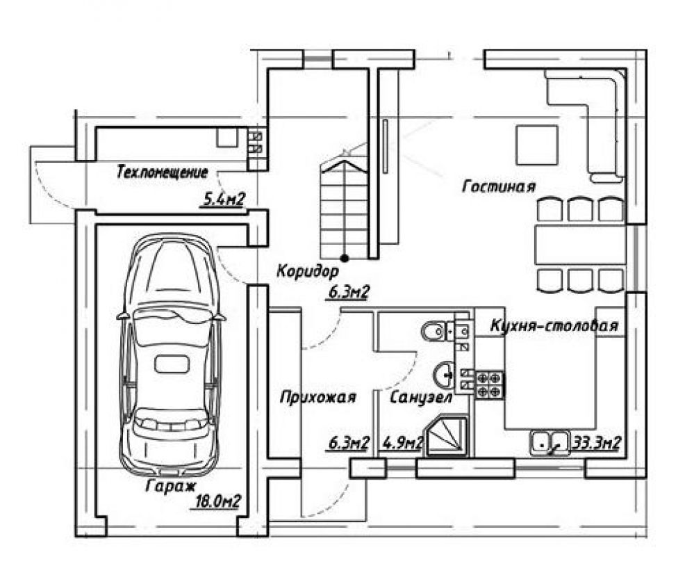 Фото: 1 поверх, гараж