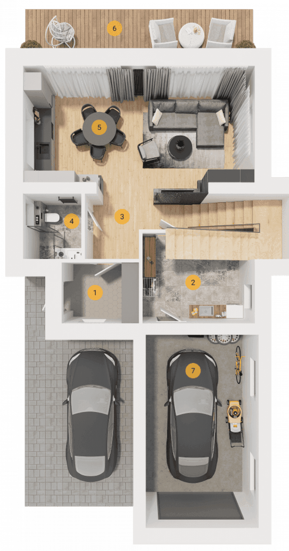 Фото: 1 этаж, гараж