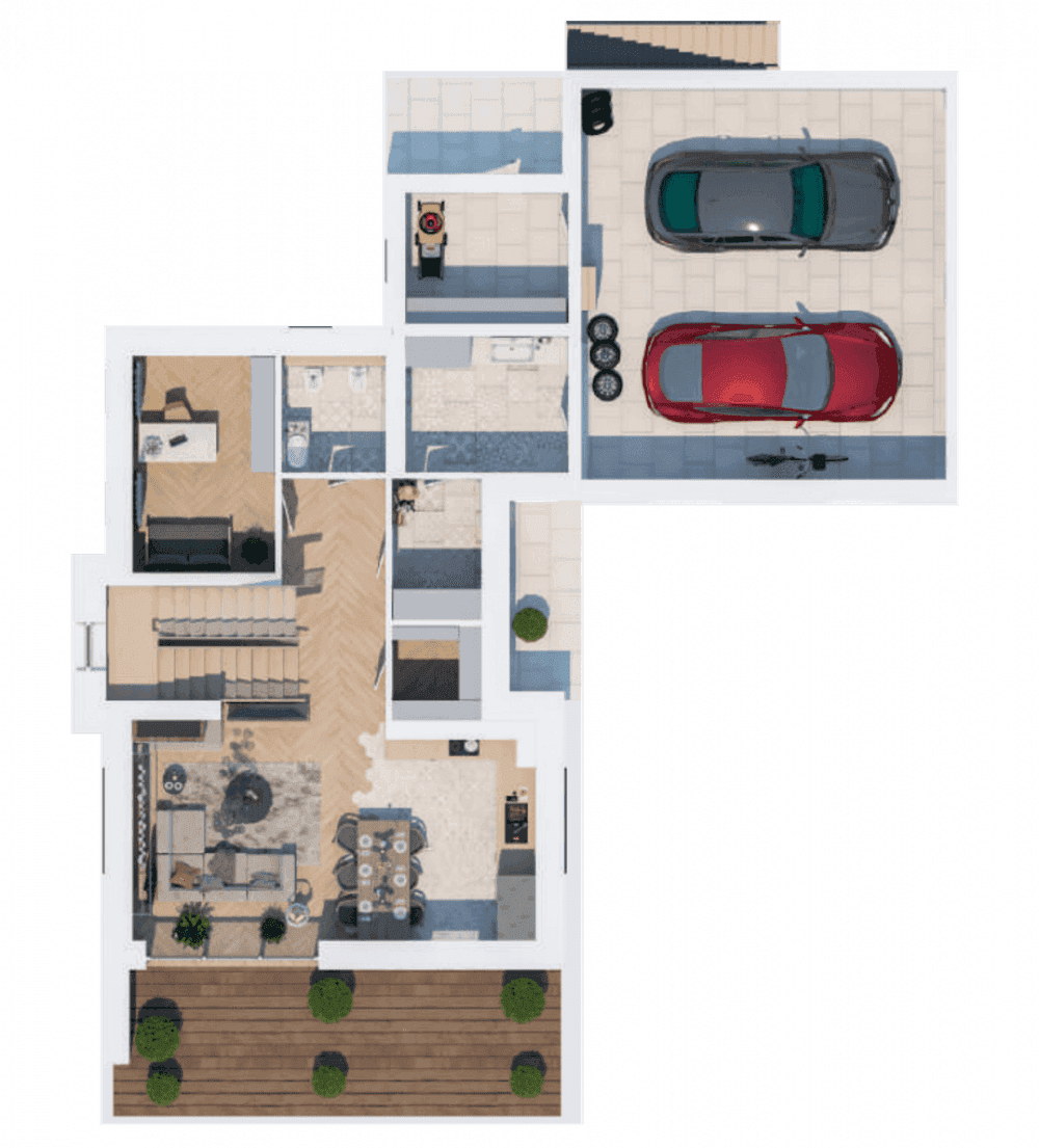 Фото: 1 этаж, гараж