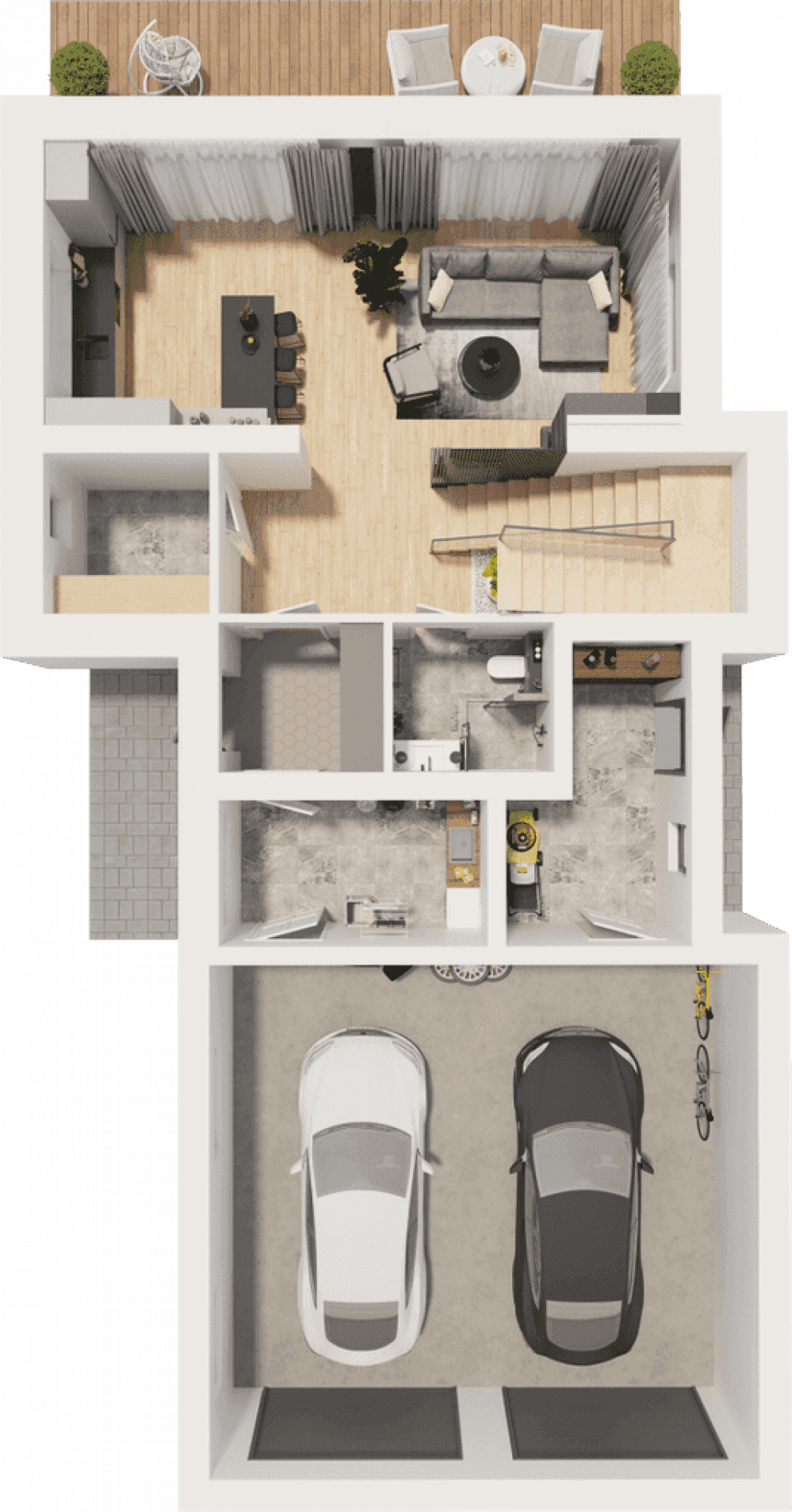 Фото: 1 этаж, гараж