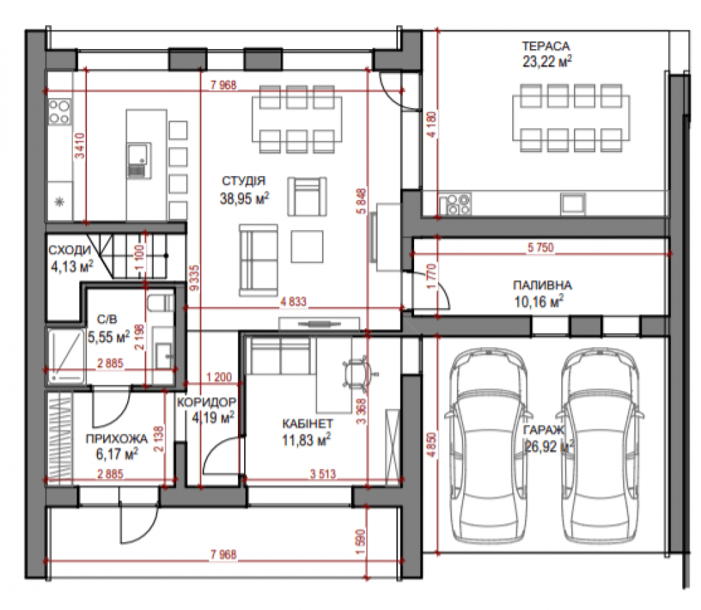 Фото: 1 этаж, гараж