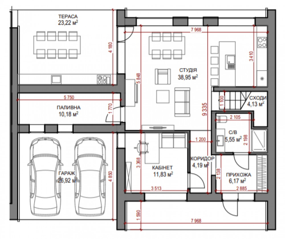 Фото: 1 этаж, гараж