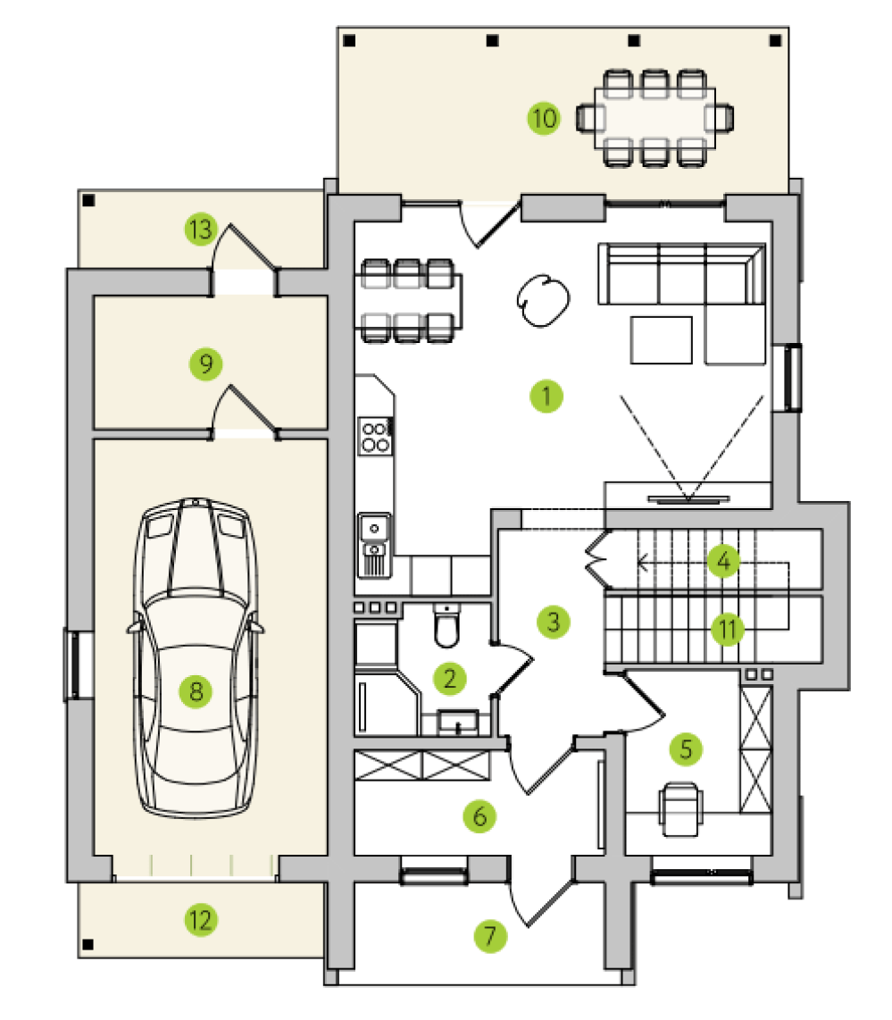 Фото: 1 этаж, гараж