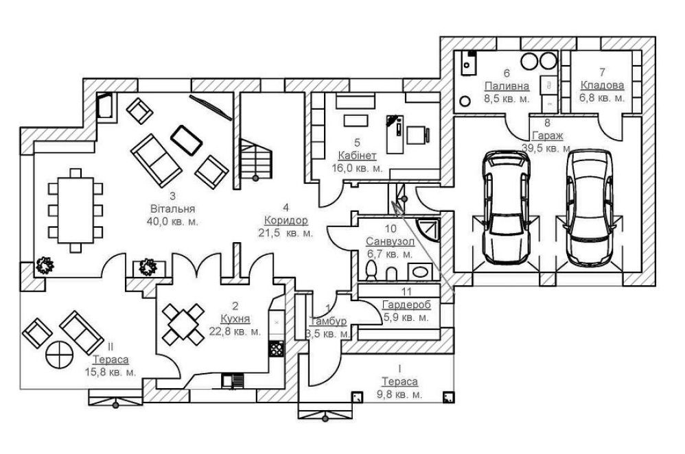 Фото: 1 этаж, гараж