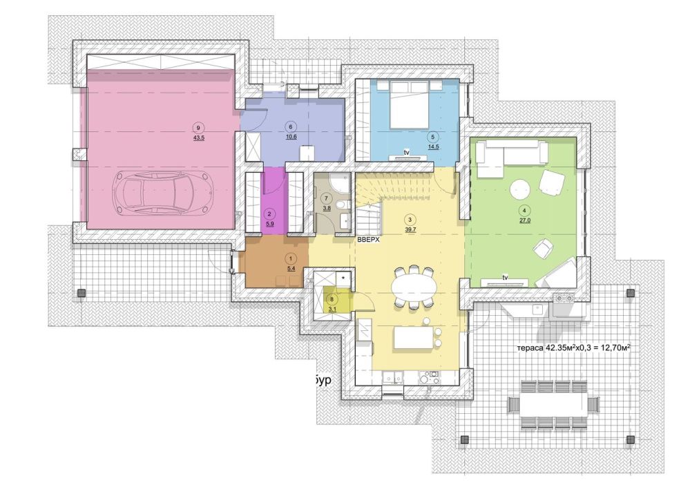 Фото: 1 этаж, гараж