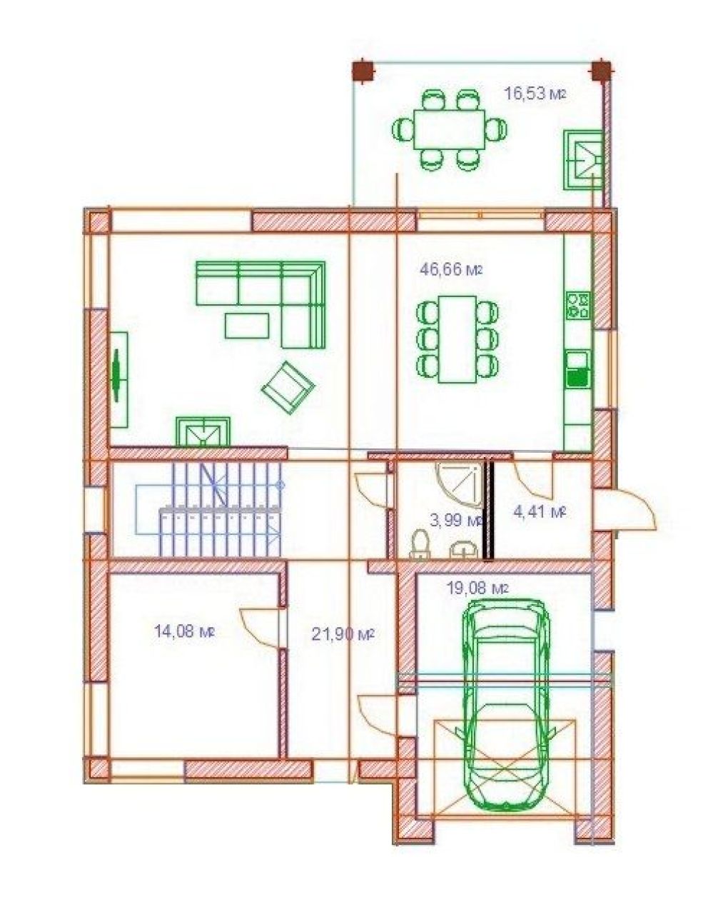 Фото: 1 этаж, гараж