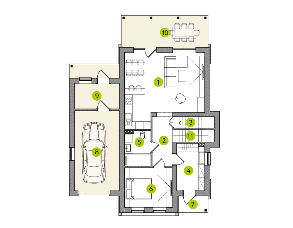 Фото: 1 этаж, гараж