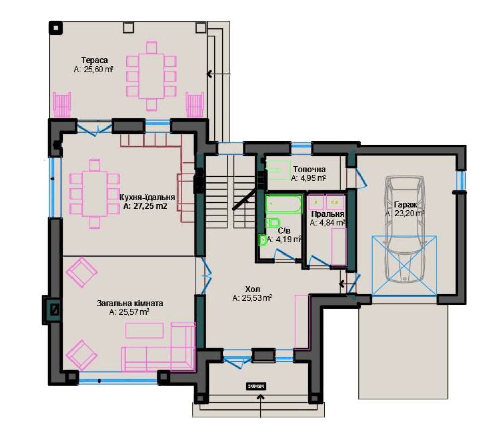 Фото: 1 этаж, гараж