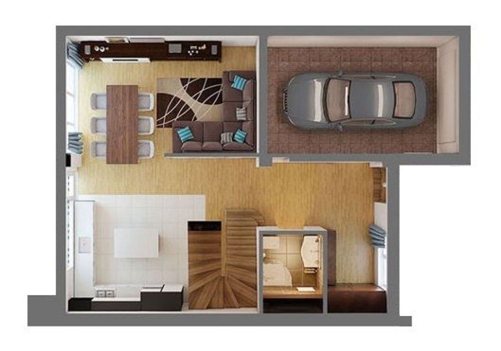 Фото: 1 этаж, гараж