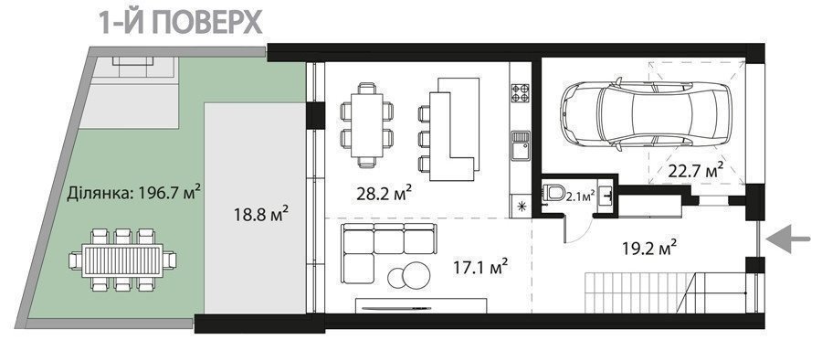 Фото: 1 этаж, гараж