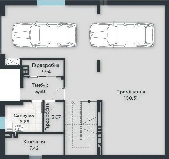 Фото: 1 этаж, гараж